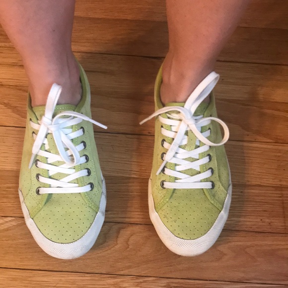 SeaVees Shoes - SeaVees Perforated Sneakers in Chartreuse